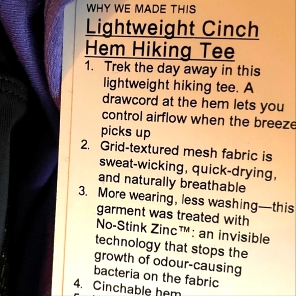 Lululemon cinch hem hiking tee 4 - Picture 11 of 11